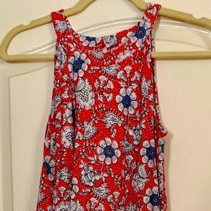 Loft Outlet red floral swing dress - size M.